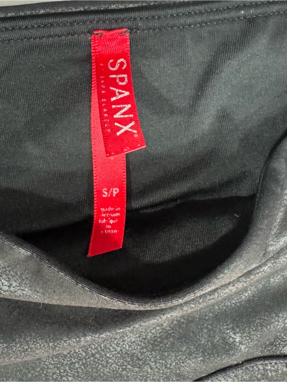 SPANX Black Faux Leather High Rise Leggings Size Small